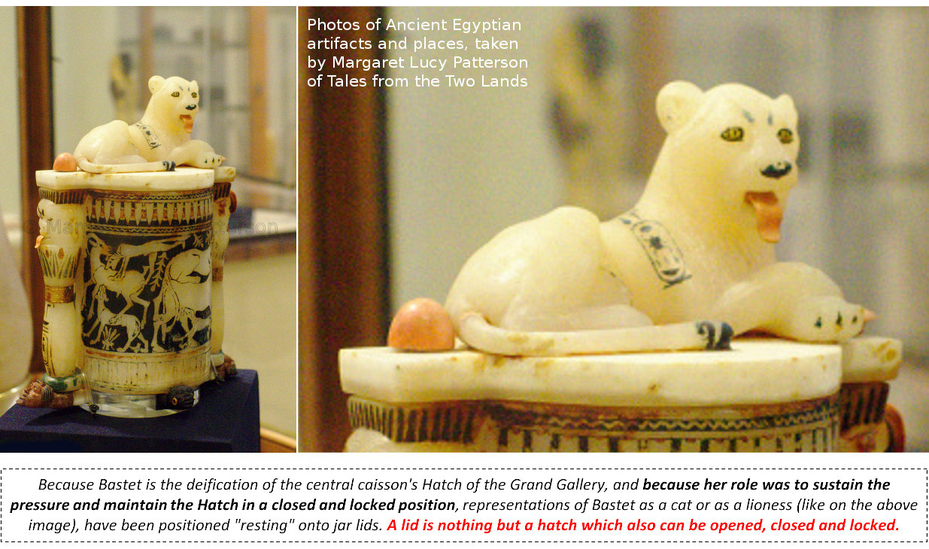 Cat Goddess Bastet Lioness Alabaster Cosmetic Jar Tutankhamun Tomb Ancient Egyptian Religion
